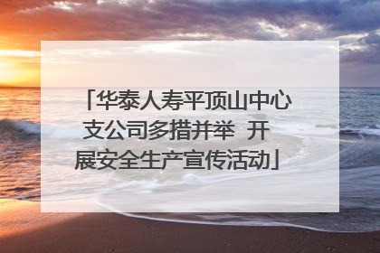 华泰人寿平顶山中心支公司多措并举  开展安全生产宣传活动