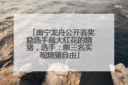 南宁龙舟公开赛奖励选手戴大红花的烧猪，选手：前三名实现烧猪自由