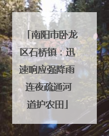 南阳市卧龙区石桥镇：迅速响应强降雨 连夜疏通河道护农田