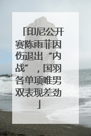 印尼公开赛陈雨菲因伤退出“内战”，国羽各单项唯男双表现差劲