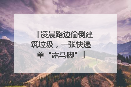 凌晨路边偷倒建筑垃圾，一张快递单“露马脚”