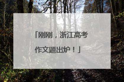 刚刚，浙江高考作文题出炉！