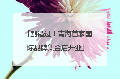 别错过！青海首家国际品牌集合店开业