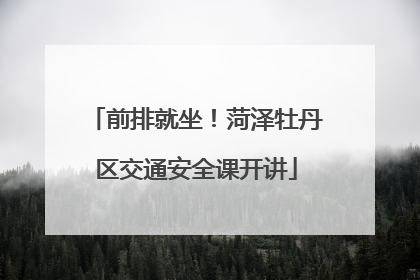 前排就坐！菏泽牡丹区交通安全课开讲