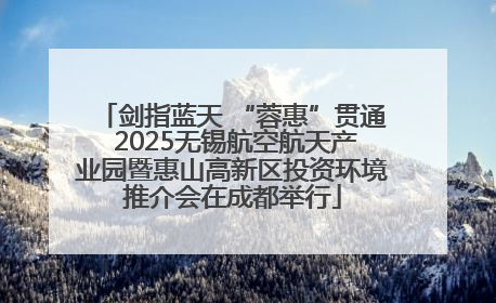 剑指蓝天 “蓉惠”贯通 2025无锡航空航天产业园暨惠山高新区投资环境推介会在成都举行