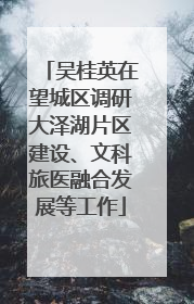 吴桂英在望城区调研大泽湖片区建设、文科旅医融合发展等工作