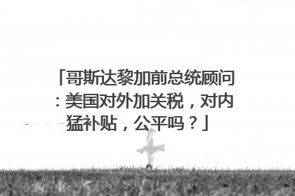 哥斯达黎加前总统顾问：美国对外加关税，对内猛补贴，公平吗？