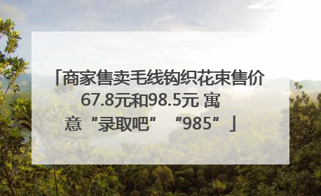 商家售卖毛线钩织花束售价67.8元和98.5元 寓意“录取吧”“985”