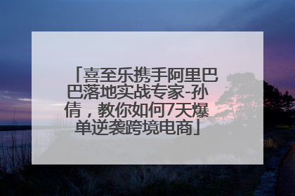 喜至乐携手阿里巴巴落地实战专家-孙倩，教你如何7天爆单逆袭跨境电商