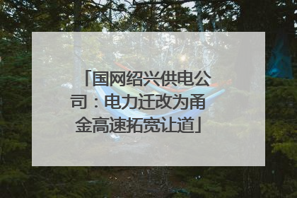 国网绍兴供电公司：电力迁改为甬金高速拓宽让道