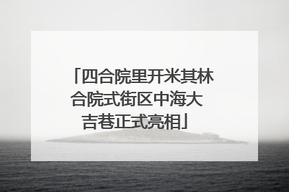 四合院里开米其林 合院式街区中海大吉巷正式亮相