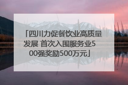 四川力促餐饮业高质量发展 首次入围服务业500强奖励500万元