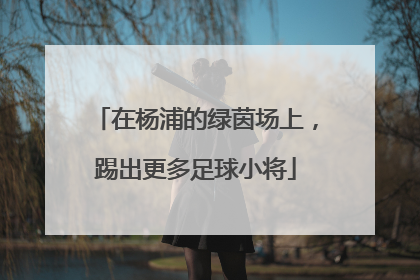 在杨浦的绿茵场上，踢出更多足球小将