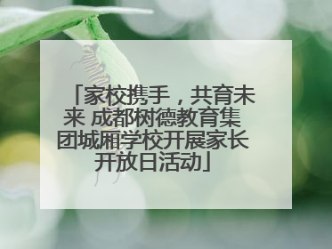家校携手，共育未来 成都树德教育集团城厢学校开展家长开放日活动