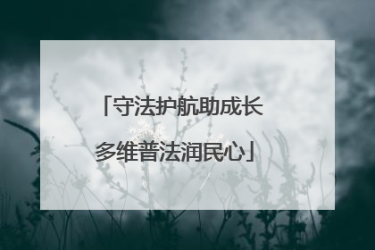 守法护航助成长 多维普法润民心