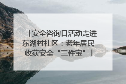 安全咨询日活动走进东湖村社区：老年居民收获安全“三件宝”