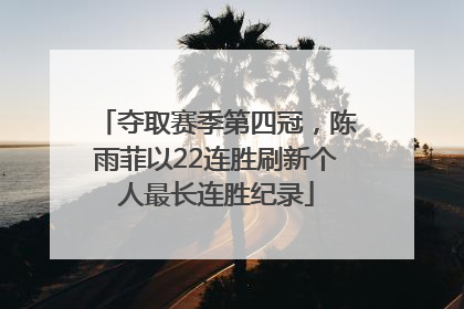 夺取赛季第四冠，陈雨菲以22连胜刷新个人最长连胜纪录