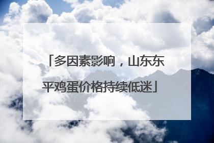 多因素影响，山东东平鸡蛋价格持续低迷