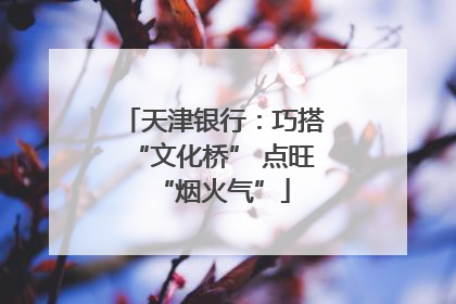 天津银行：巧搭“文化桥” 点旺“烟火气”
