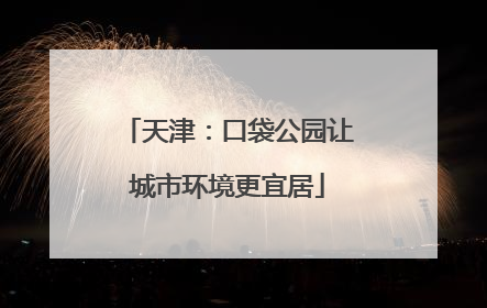 天津：口袋公园让城市环境更宜居