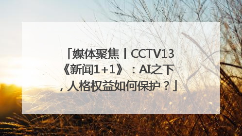 媒体聚焦丨CCTV13《新闻1+1》：AI之下，人格权益如何保护？