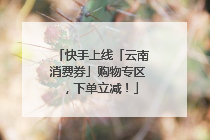 快手上线「云南消费券」购物专区，下单立减！