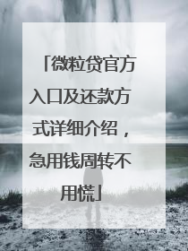 微粒贷官方入口及还款方式详细介绍，急用钱周转不用慌