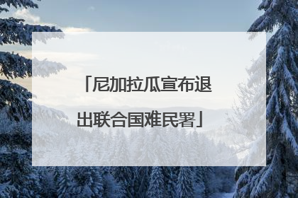 尼加拉瓜宣布退出联合国难民署