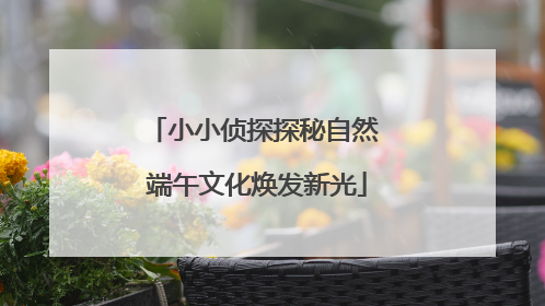 小小侦探探秘自然 端午文化焕发新光