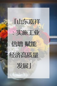 山东嘉祥：实施工业倍增 赋能经济高质量发展