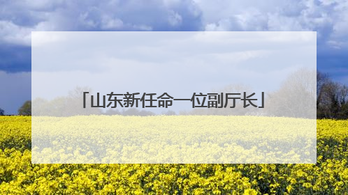 山东新任命一位副厅长