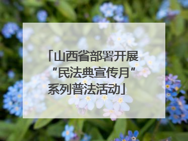 山西省部署开展“民法典宣传月”系列普法活动