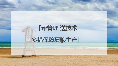 帮管理 送技术 多措保障夏粮生产