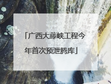 广西大藤峡工程今年首次预泄腾库