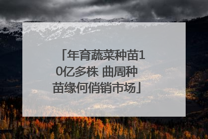 年育蔬菜种苗10亿多株 曲周种苗缘何俏销市场