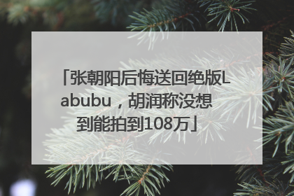 张朝阳后悔送回绝版Labubu，胡润称没想到能拍到108万