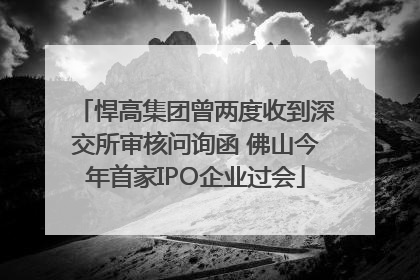 悍高集团曾两度收到深交所审核问询函 佛山今年首家IPO企业过会