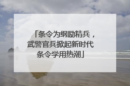 条令为纲励精兵，武警官兵掀起新时代条令学用热潮