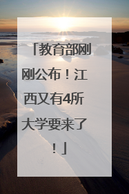 教育部刚刚公布！江西又有4所大学要来了！