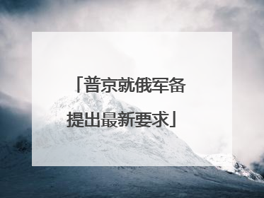 普京就俄军备提出最新要求