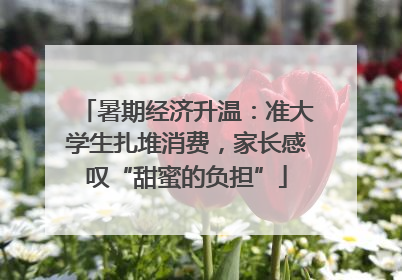 暑期经济升温：准大学生扎堆消费，家长感叹“甜蜜的负担”