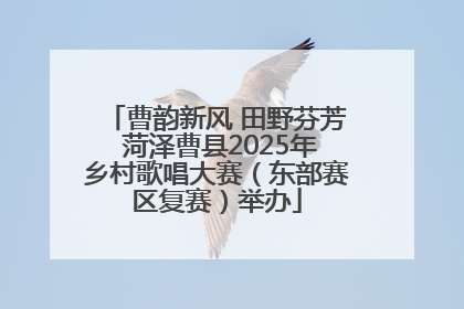 曹韵新风 田野芬芳 菏泽曹县2025年乡村歌唱大赛（东部赛区复赛）举办