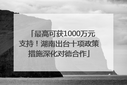 最高可获1000万元支持！湖南出台十项政策措施深化对德合作