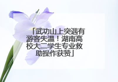 武功山上突遇有游客失温！湖南高校大二学生专业救助操作获赞