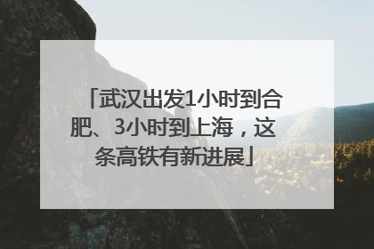 武汉出发1小时到合肥、3小时到上海，这条高铁有新进展