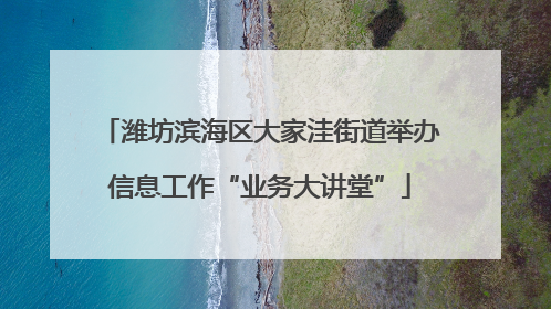 潍坊滨海区大家洼街道举办信息工作“业务大讲堂”