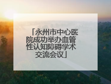 永州市中心医院成功举办血管性认知障碍学术交流会议