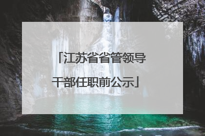 江苏省省管领导干部任职前公示