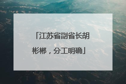 江苏省副省长胡彬郴，分工明确