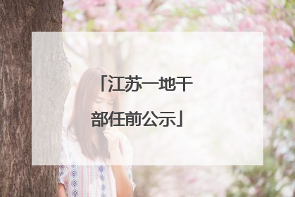 江苏一地干部任前公示